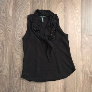 Ralph Lauren black embellished camisole blouse